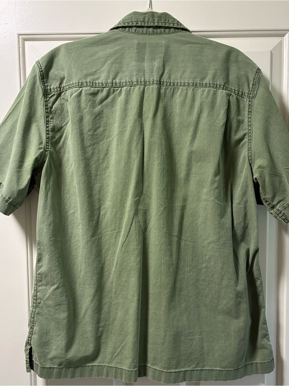 St. John's Bay Short-Sleeve Button-Down Shirt in Olive - Picture 2 of 3